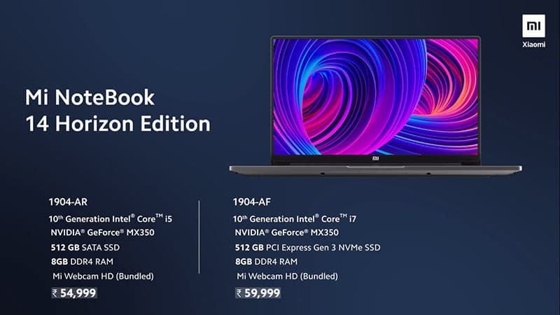 Mi Notebook Horizon Edition Price and Specifications