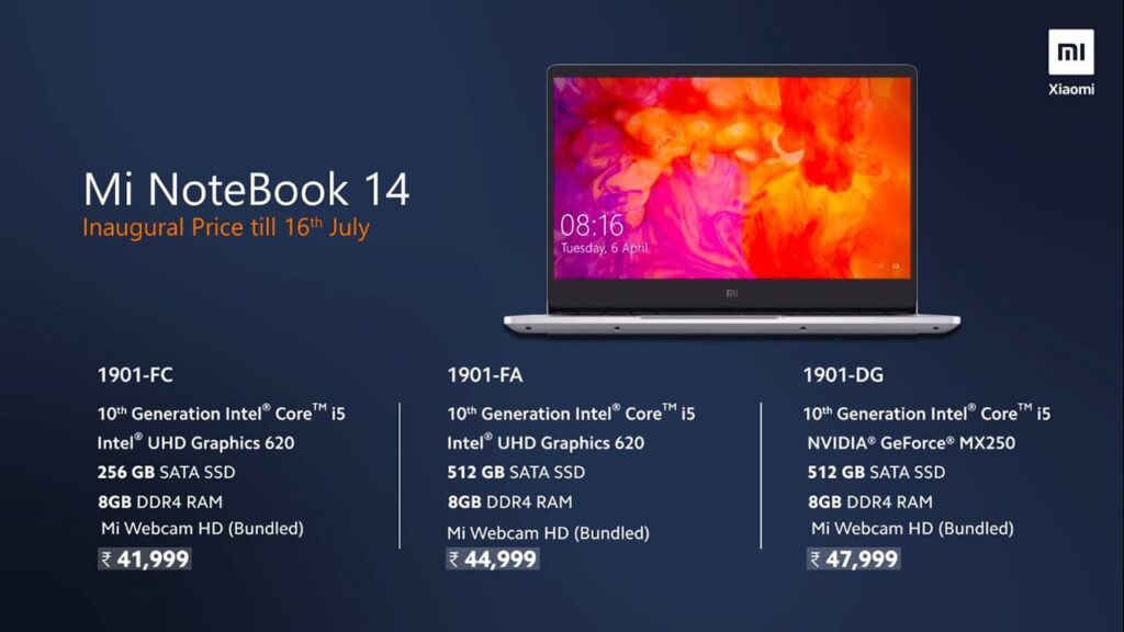 Xiaomi Mi Notebook Price and Specifications