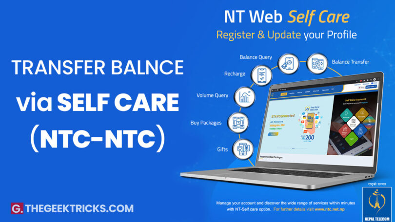 How To Transfer Balance From NTC To NTC Using Self Care Option